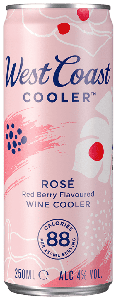 A can of West Coast Cooler Rosé