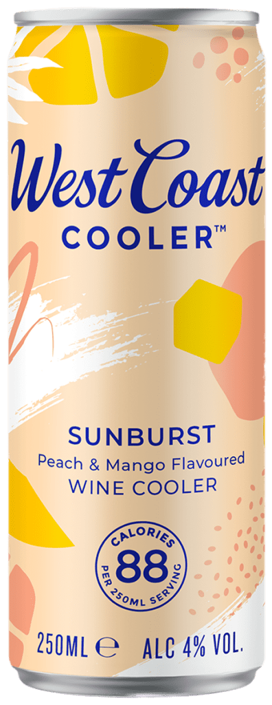 A can of West Coast Cooler Sunburst